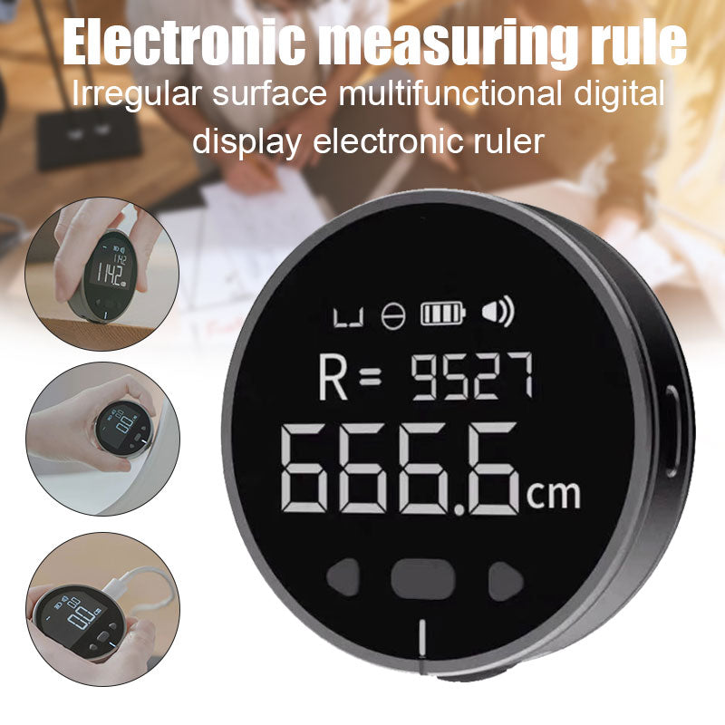 Digital laser distance measuring tape with LCD display and rechargeable electronic ruler